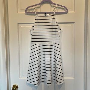Divided by H&M White & Black Stripe Dress, Size 4
